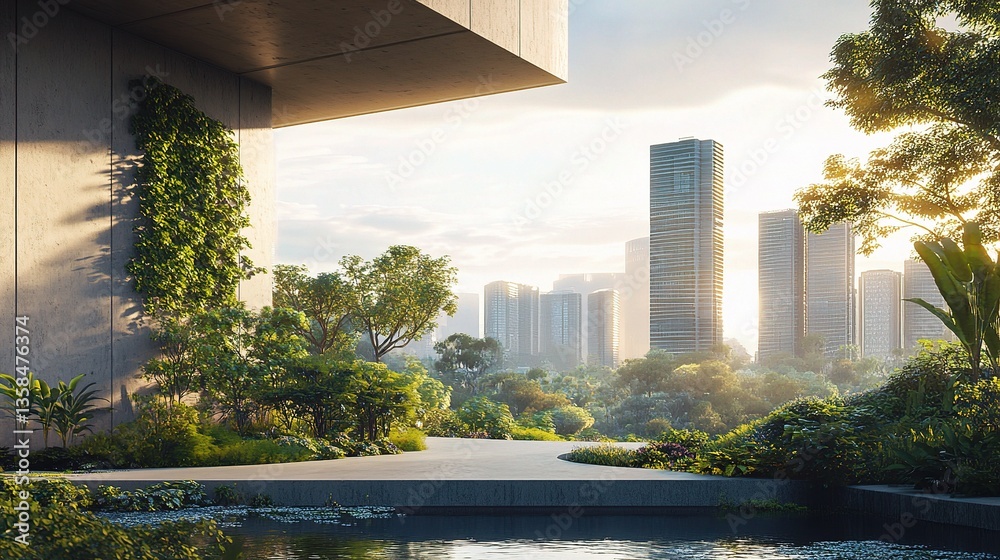 Fototapeta premium Urban Greenery Concepts for Sustainable City Development