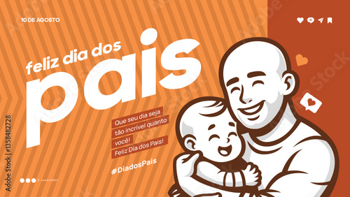 festive dia dos pais greeting banner template