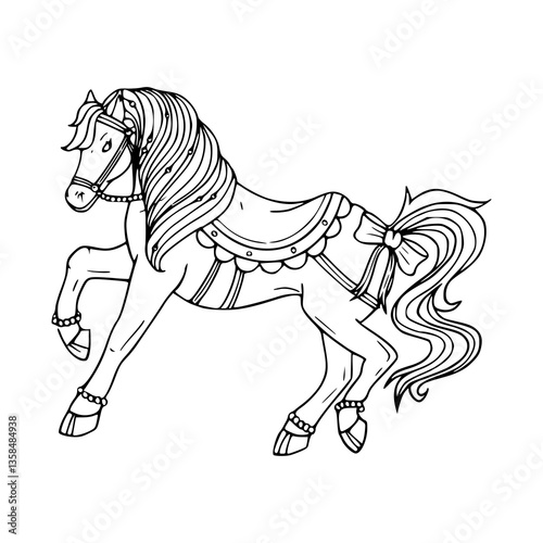 vintage carousel horse vector design