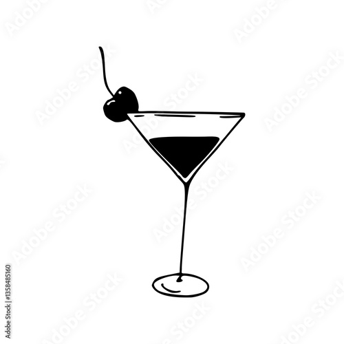 simple martini glass silhouette