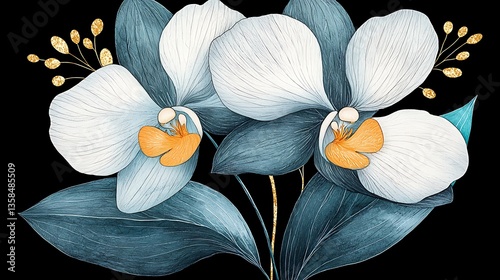 Elegant Blue Orchid Bouquet.