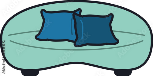 Comfortable Sofa Illustration Ouline Element