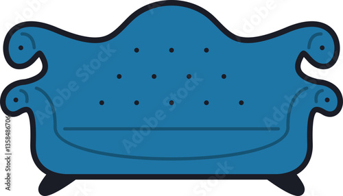 Comfortable Sofa Illustration Ouline Element