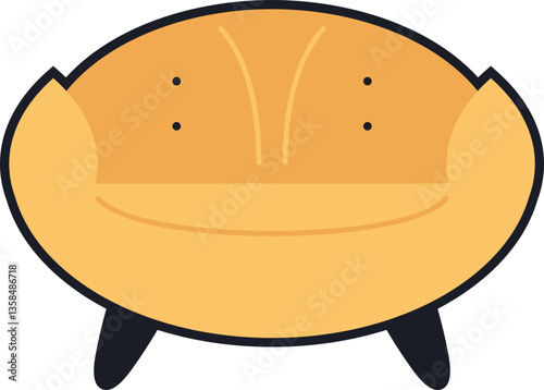 Comfortable Sofa Illustration Ouline Element