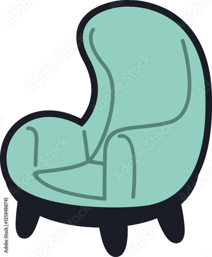 Comfortable Sofa Illustration Ouline Element