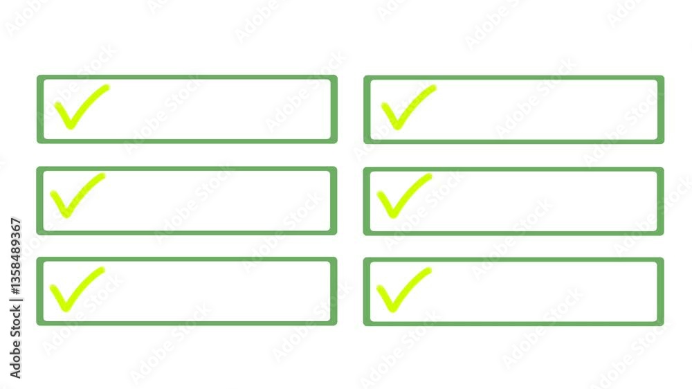 Six square intro title box chart, powerpoint presentation template with checklist or tick