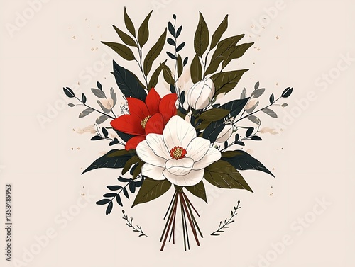 Elegant Magnolia Flower Bouquet.