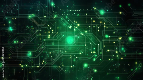 Abstract Circuit Board Digital Network