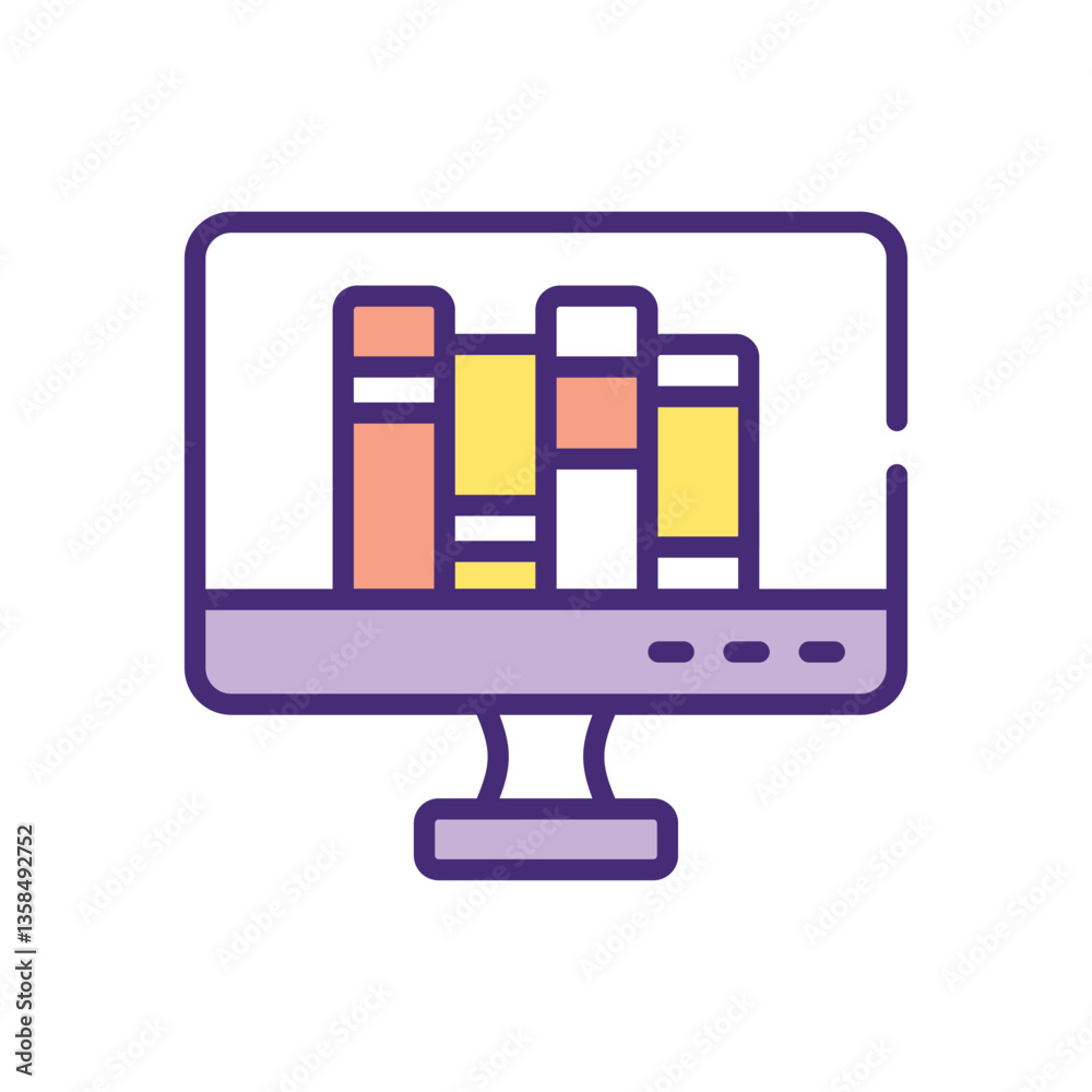 Online Library icon vector Online Library icon vector