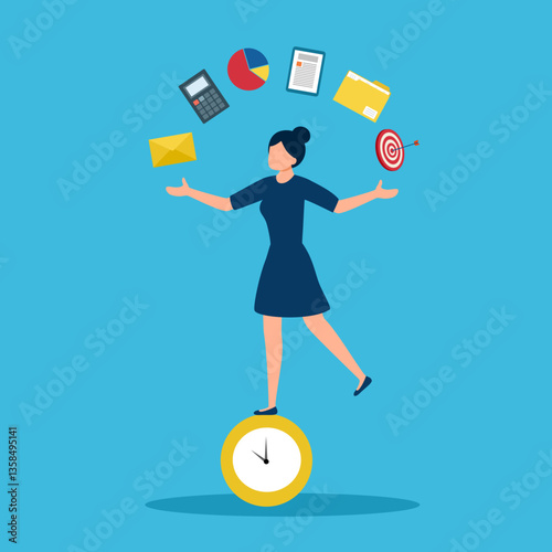 Project development manager, skill management, planning or communication to success, process or efficiency to finish work, productivity concept, businesswoman control project management skill.