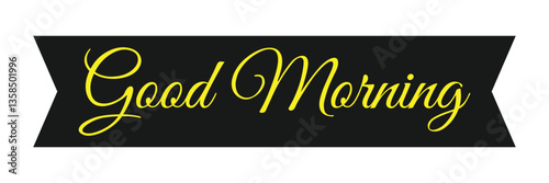 Hand drawn lettering phrase good morning isolated on white background