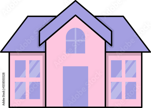 Cute Family Houses Element Set