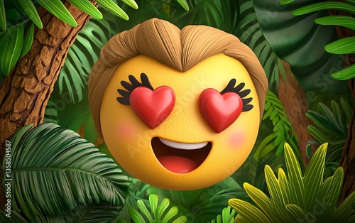 Emoji in Jungle Scene