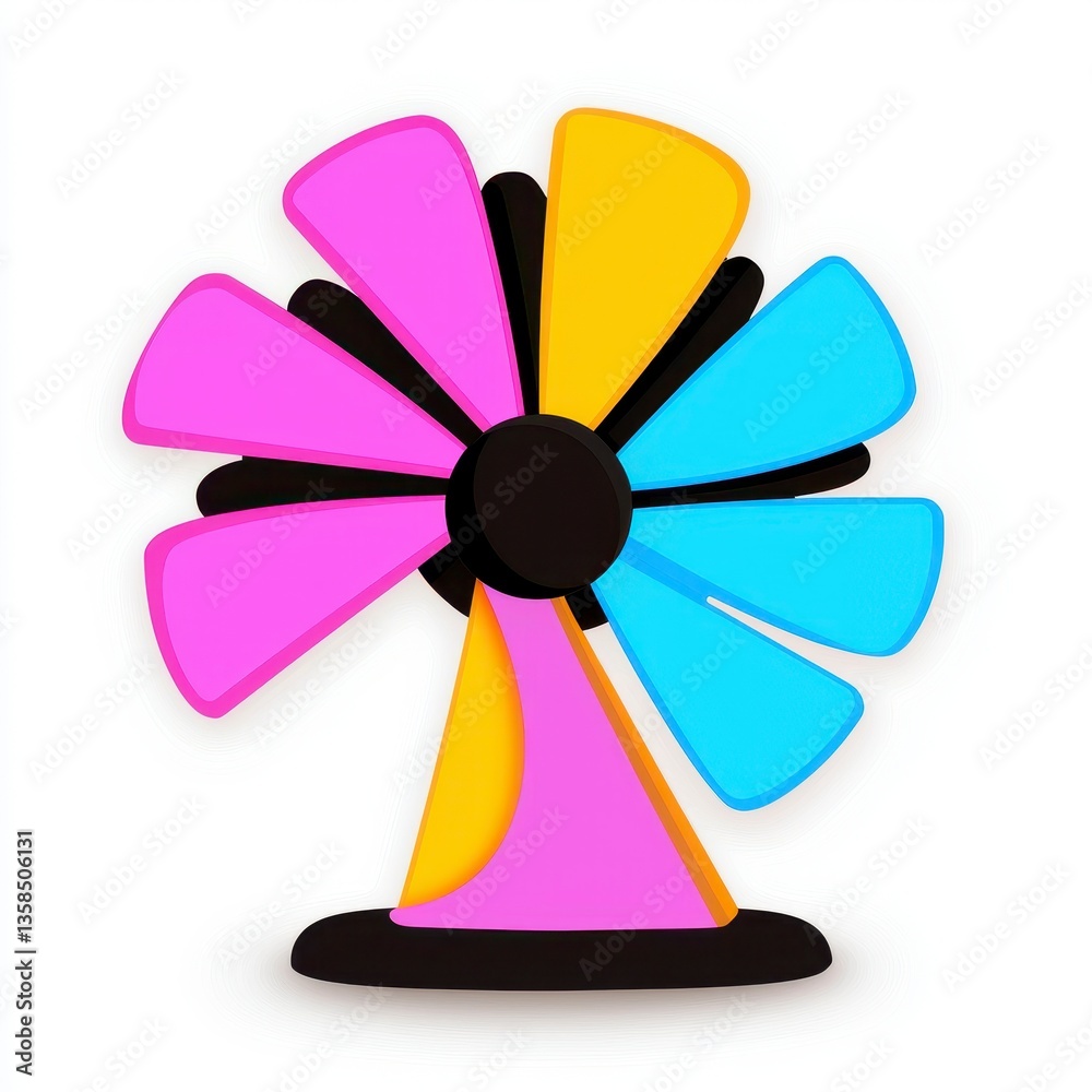 Obraz premium Abstract Colorful Flower or Fan Illustration