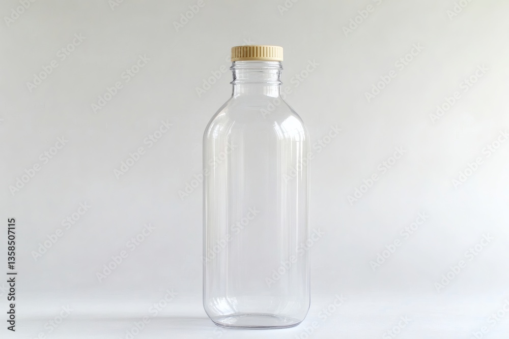 Elegant empty glass bottle with a retro twist perfect for packaging mockups Elegant empty glass bottle with a retro twist perfect for packaging mockups