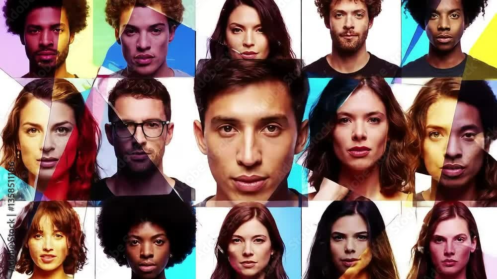 Diverse Faces with Colorful Geometric Backgrounds Diverse Faces with Colorful Geometric Backgrounds