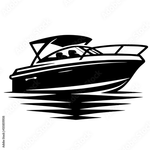 Motor boat silhouette