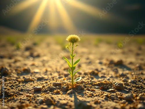 Small flower planted in rustic soil and well-lit area (1).