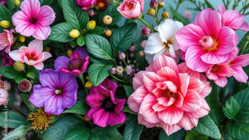 Wallpaper Mural Floral decoration images, Pink and yellow flowers, Beautiful Floral Background with Mixed Spring Flowers Torontodigital.ca