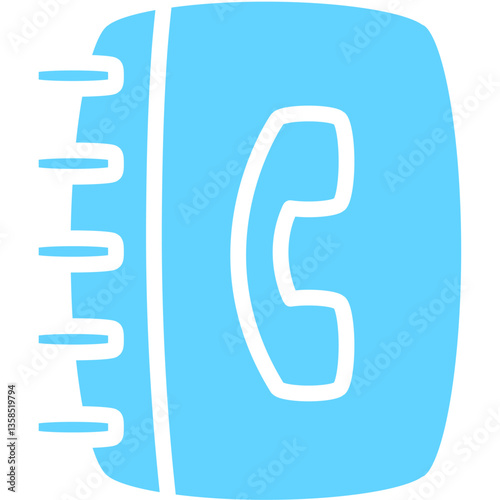 Contact us - icon - blue color phone book