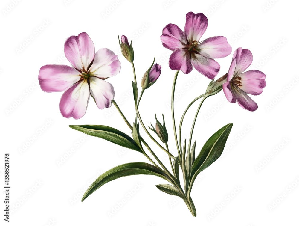 Obraz premium Des illustrations florales détaillées en format PNG transparent. généré par l'IA génératif