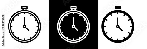 Soccer Stopwatch Icon Illustration for Sports Graphics - Football Timer Symbol for Match Content