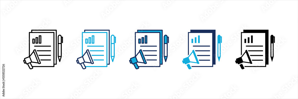 Content Marketing Multi Style Icon Set Content Marketing Multi Style Icon Set