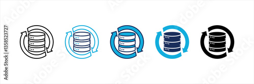 Data Synchronization Multi Style Icon Set