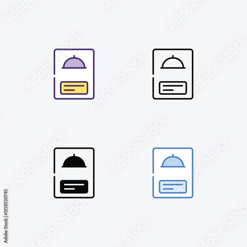 Menu  icons set Line and Glyph black vector icon