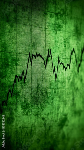 Green Stock Chart Fluctuation.