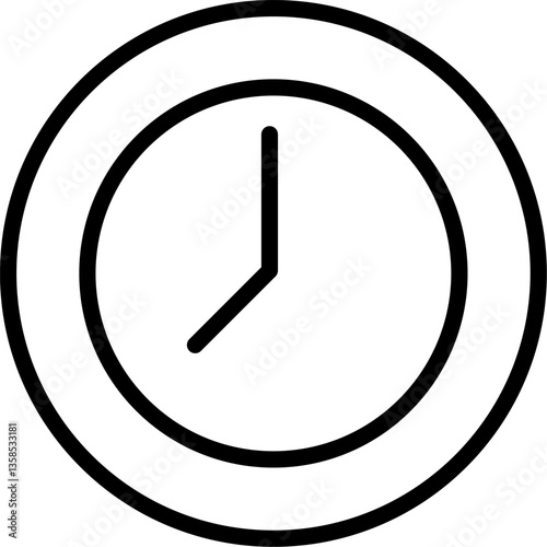 Contact us - icon - black outline clock