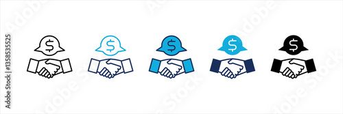 Negotiation Multi Style Icon Set