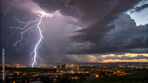 lightning over the city