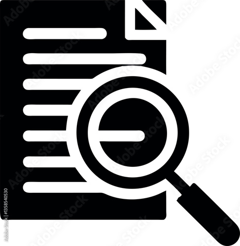 magnifying glass with a document
