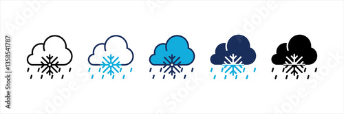 Sleet Multi Style Icon Set
