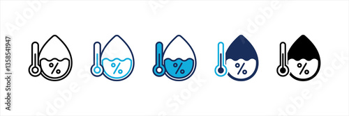 Humidity Multi Style Icon Set