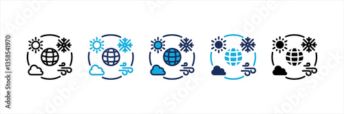 Meteorology Multi Style Icon Set