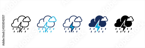 Heavy Rain Multi Style Icon Set