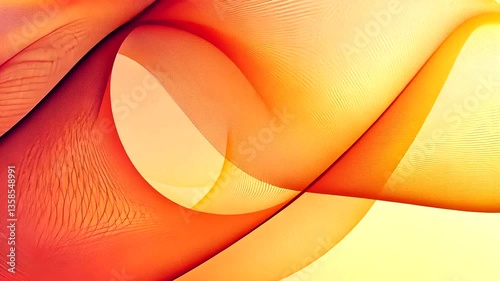 Abstract waves of orange and yellow swirl gracefully, creating a vibrant background effect