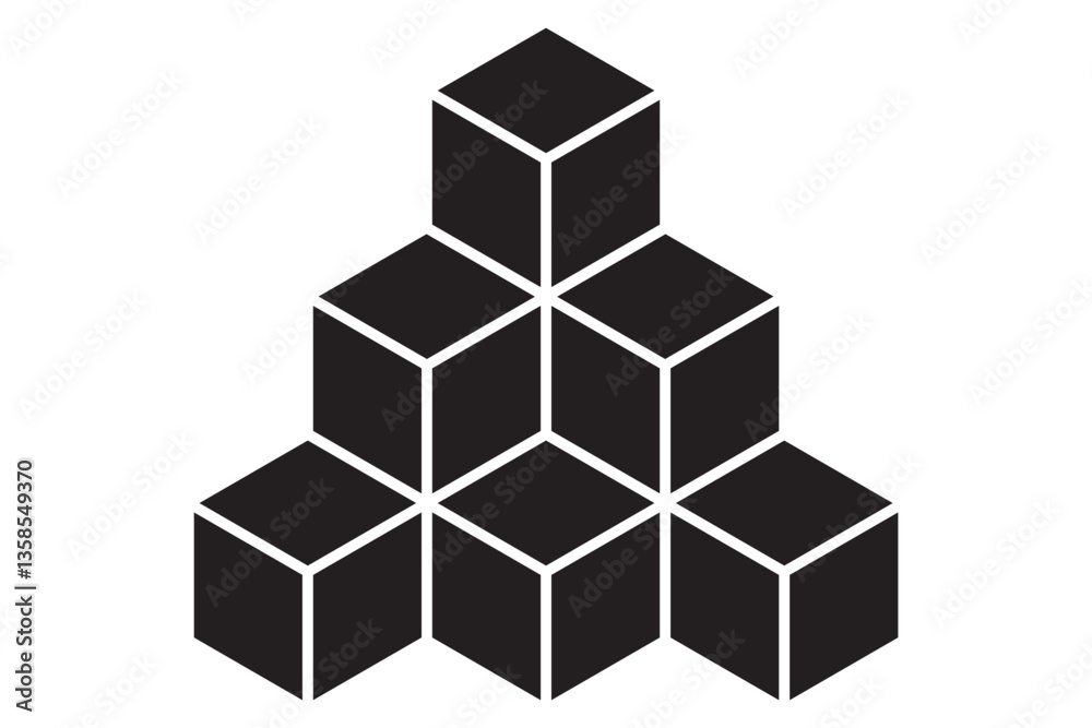 Cube icon Black line art vector logo set. Cube Set Icons. Simple Icon Shape. Linear, silhouette and flat style. Vector icons Cube icon Black line art vector logo set. Cube Set Icons. Simple Icon Shape. Linear, silhouette and flat style. Vector icons
