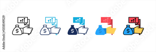 Cost Leadership Multi Style Icon Set
