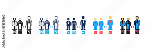 Differentiation Multi Style Icon Set