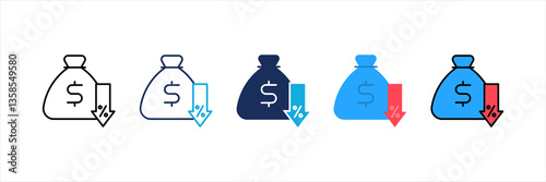 Cost Reduction Multi Style Icon Set