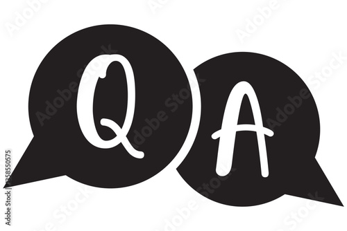Questions and answers or Q&A speech bubbles Line art icon for apps and websites 