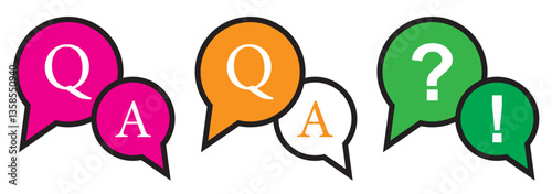 Question and Answer icon logo vector illustration. question answer symbol template for graphic and web design collection