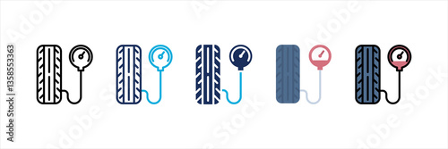 Wheel Pressure Multi Style Icon Set