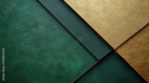 Emerald and gold textured surface, design background