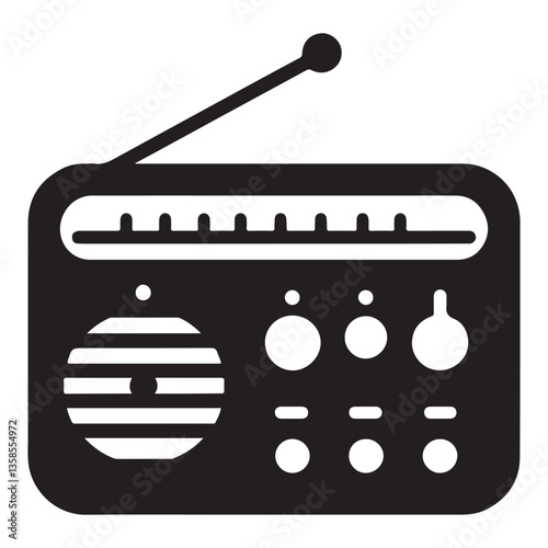 Vintage Radio Silhouette Illustration Nostalgia and Audio Equipment Design