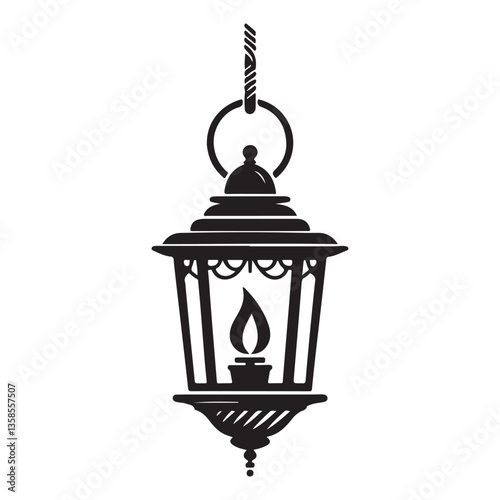 Hanging Lantern Silhouette Vintage Lighting Simple Decoration Design