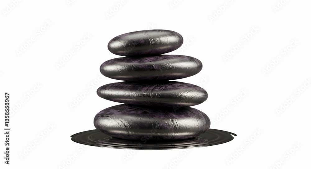 Stack of Metal Stones on a Dish Stack of Metal Stones on a Dish
